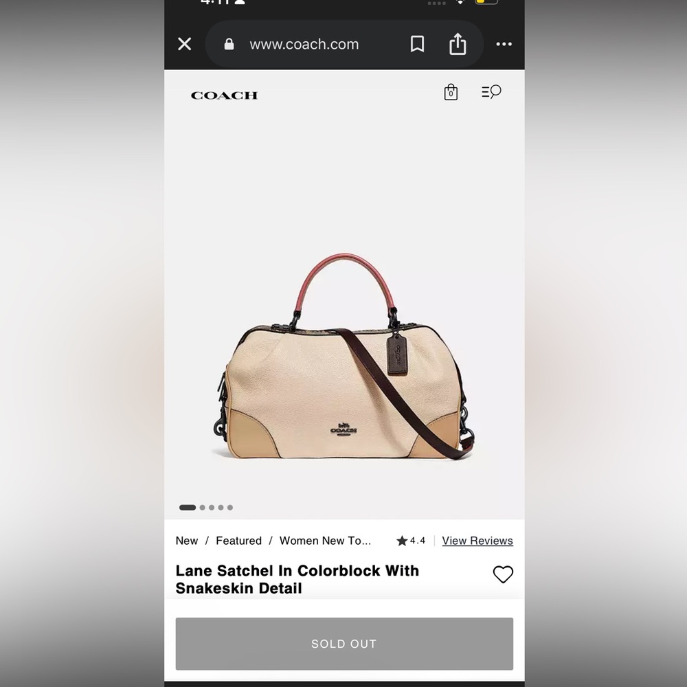 Coach Lane Satchel in Colorblock with Snakeskin Detail 👜✨ - Picture 5 of 5